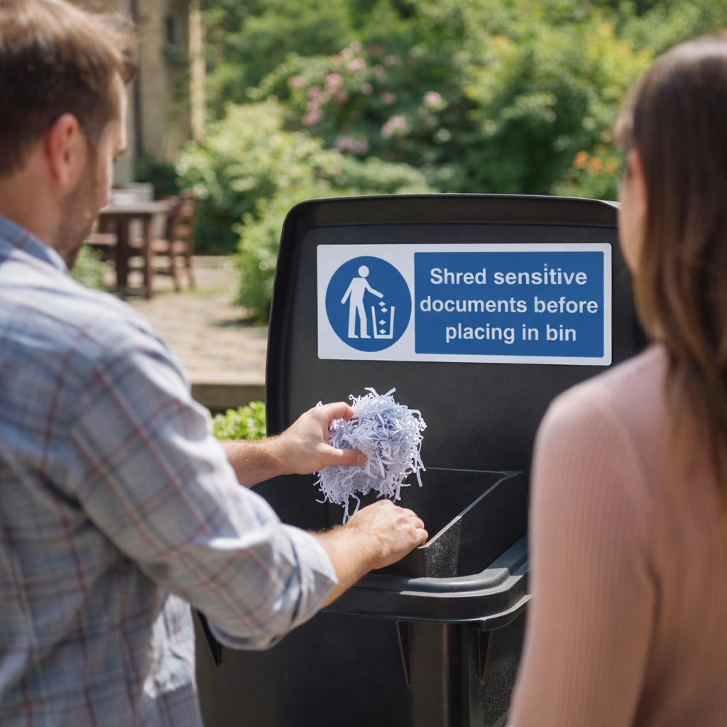 Shred Sensitive Document Safety Signs – 1mm Rigid Plastic – Indoor/Outdoor Use