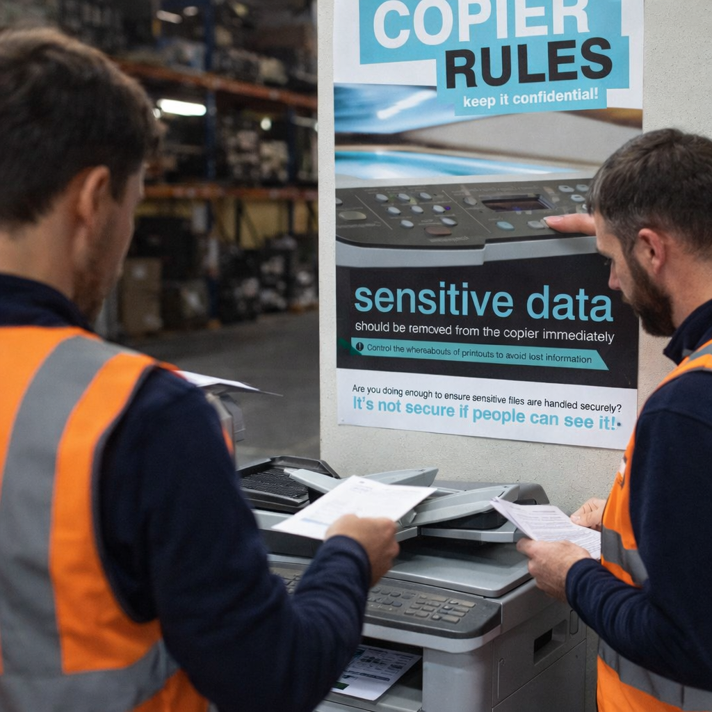 Data Security Copier Rules Poster – 420mm x 594mm – Synthetic Paper – Office Use