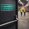 Push Bar To Open Sign – 300mm x 100mm – Brushed Aluminium – Emergency Exit