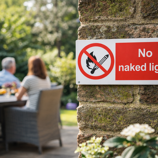 No Naked Lights Sign – 1mm Rigid Plastic – Indoor & Outdoor Use