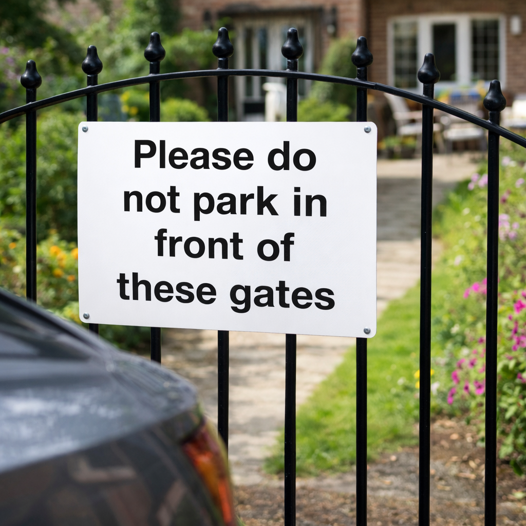 Do Not Park Sign – 400mm x 300mm – Rigid Plastic – Indoor/Outdoor Use