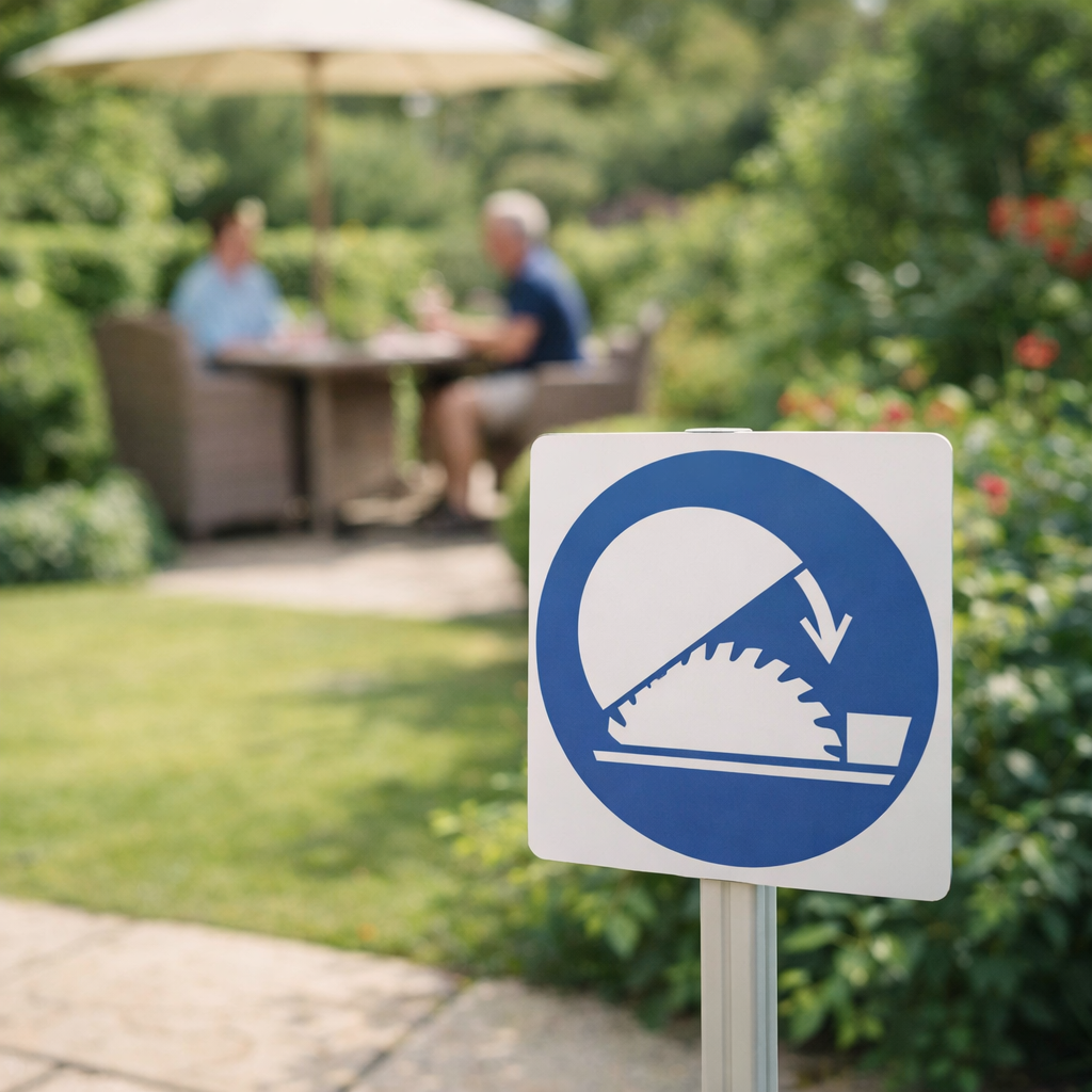 Adjustable Guards Symbol Safety Sign – 1mm Rigid Plastic – Indoor & Outdoor Use