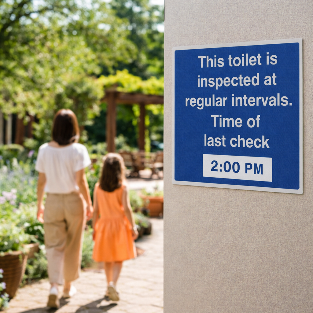 Inspection Interval Toilet Sign – 1mm Rigid Plastic – Indoor & Outdoor Use