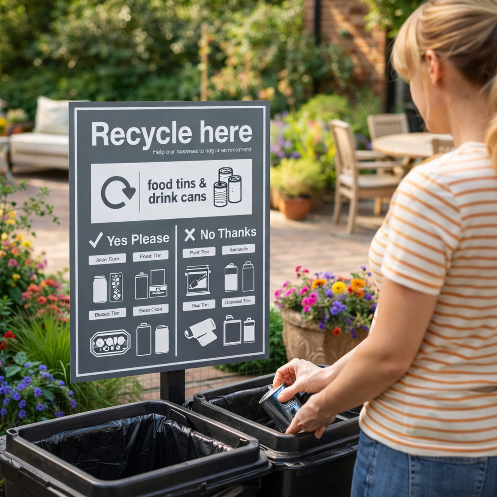 Recycle Signs – Food Tins & Drink Cans – Indoor/Outdoor Use