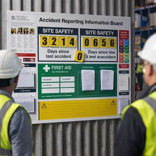 Accident Reporting Information Board – 1520 x 1150mm – Rigid Correx Plastic – Workplace Safety