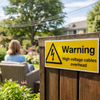 High Voltage Cables Overhead Safety Sign – Rigid Plastic – Indoor/Outdoor Use