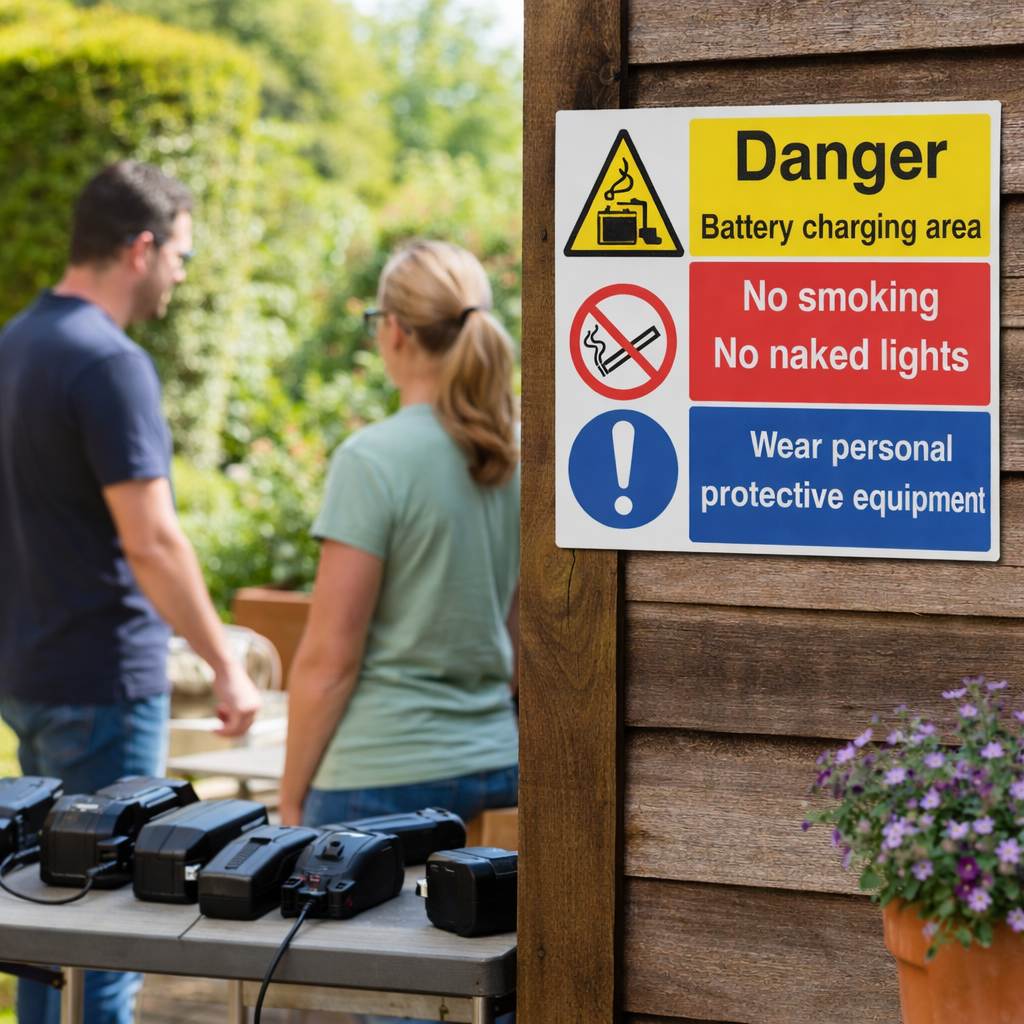 Safety Warning Sign – No Smoking, No Naked Lights – Rigid Plastic & Self-Adhesive Vinyl – Indoor/Outdoor Use