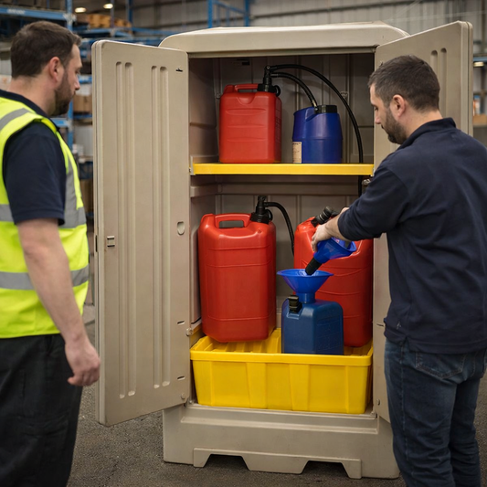 Polyethylene Storage Cabinet – 1.5m High – 100 Litre Sump – Industrial Use