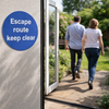 Escape Route Keep Clear Signs – 1mm Rigid Plastic & Self-Adhesive Vinyl – Indoor/Outdoor Use