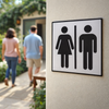 Unisex Toilet Symbol Signs – 1mm Rigid Plastic – Indoor/Outdoor Use