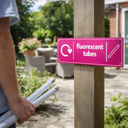 Recycling Signs – Fluorescent Tubes – Rigid Plastic & Vinyl – Indoor/Outdoor