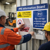 PPE Information Board – 970mm x 690mm – Rigid Plastic – Industrial Use