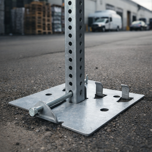 Steel Base Plates for Sign Posts – Galvanized – Secure Ground Installation