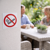 No Smoking Labels – 50mm x 50mm – Self Adhesive Vinyl – Indoor/Outdoor Use