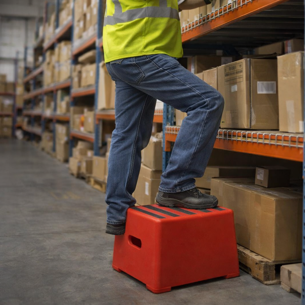 Polyethylene Safety Step – Red – Heavy Duty – Industrial Use