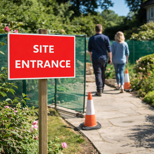 Site Entrance Traffic Signs – 1mm Plastic & Aluminium – Durable & Weather Resistant – Indoor/Outdoor Use