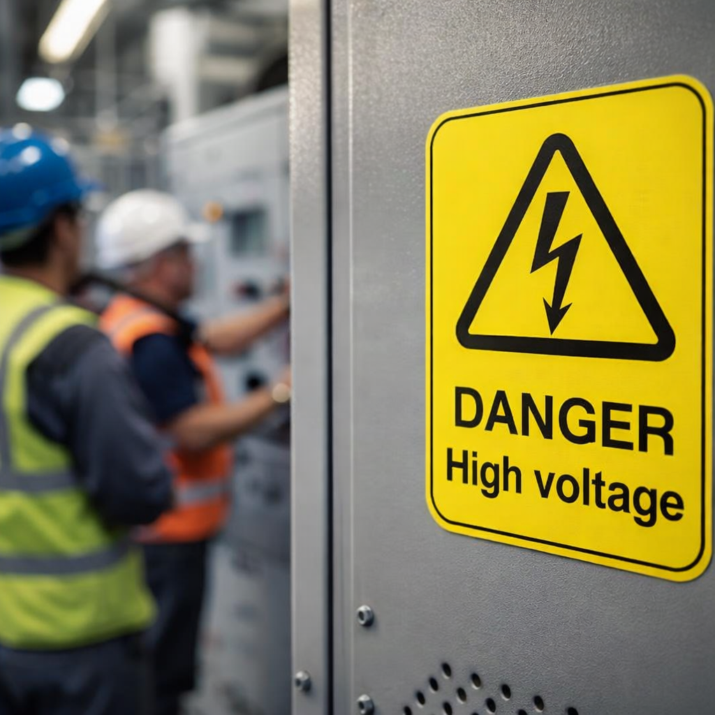 Danger High Voltage Labels – Self-Adhesive Vinyl – Indoor
