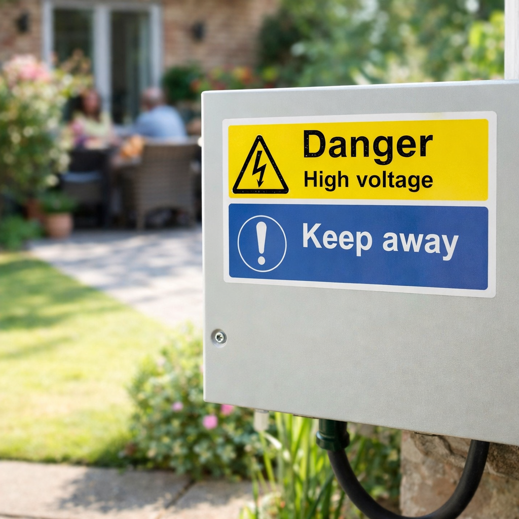 High Voltage Warning Sign – 1mm Rigid Plastic – Indoor/Outdoor Use