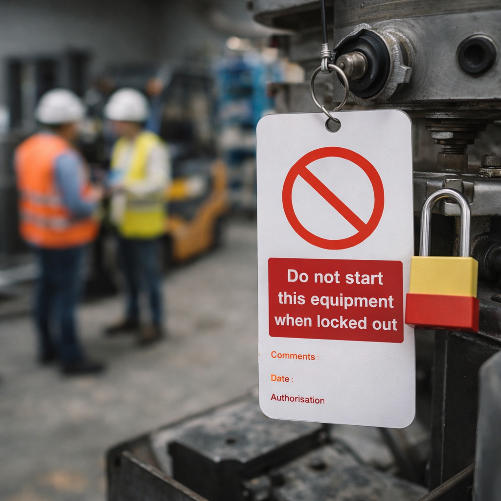 Do Not Start This Equipment When Locked Out Double Sided Safety Tag (Pack of 10) – 80mm x 150mm – Matt PVC – Industrial Use