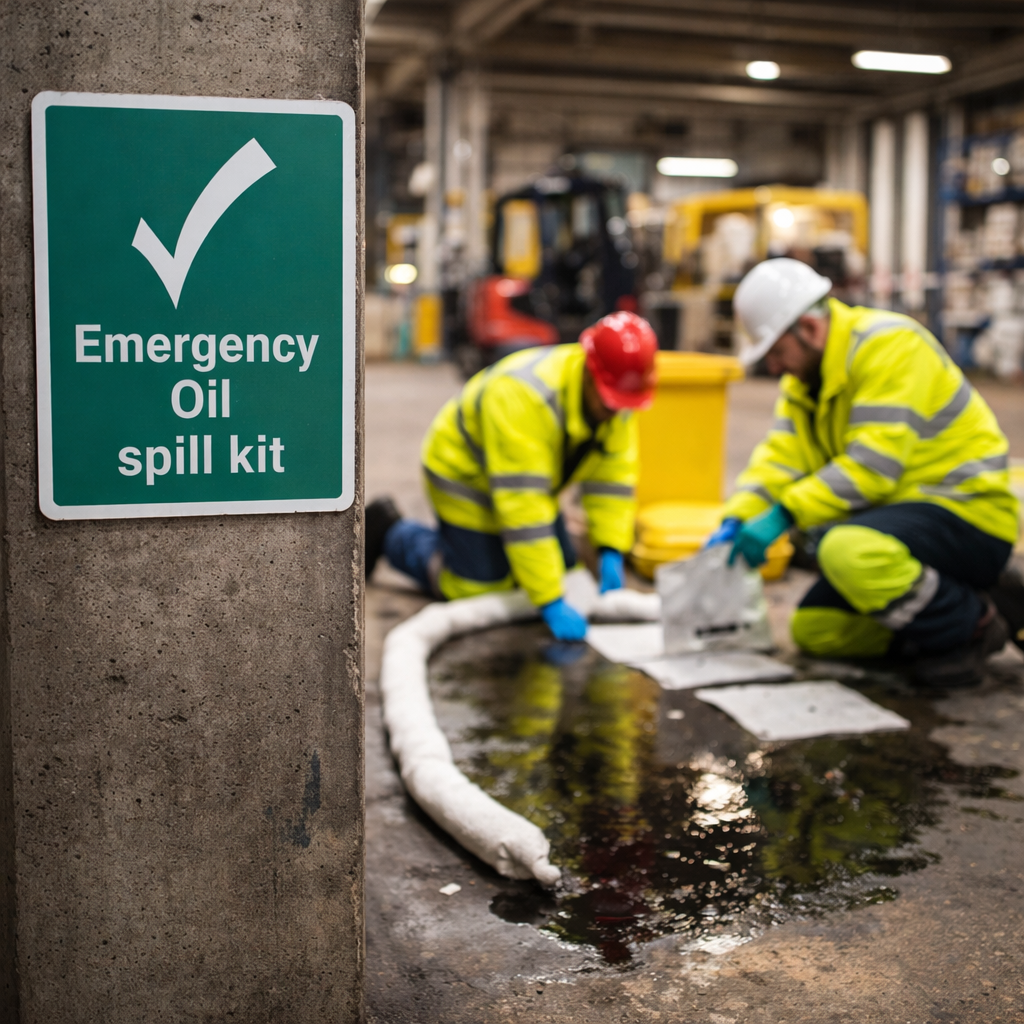 Emergency Oil Spill Kit – Safety Signs – Industrial Use
