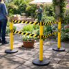 Twin Webbing High-Visibility Retractable Barriers – Yellow – Durable Steel – Industrial Use