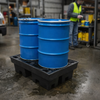 2 Drum Spill Containment Pallet – Recycled Plastic – Chemical Resistant – Industrial Use