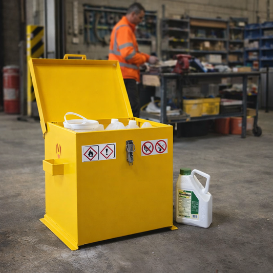 Chemical Storage Container – 530x485x540 mm – Heavy Duty Steel – Industrial Use