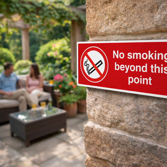 No Smoking Beyond This Point Signs – 1mm Rigid Plastic – Indoor/Outdoor Use