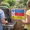 Safety Sign for Cookers & Ovens – 1mm Rigid Plastic & Vinyl – Indoor/Outdoor Use