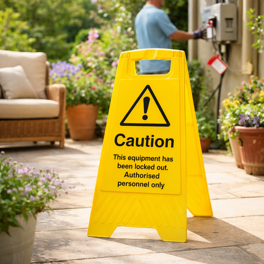 Caution Equipment Locked Out Sign – 300mm x 600mm – Polypropylene – Indoor/Outdoor Use