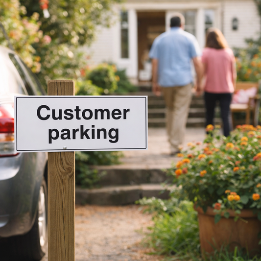 Customer Parking Sign – 450mm x 150mm – Rigid Plastic – Indoor/Outdoor Use