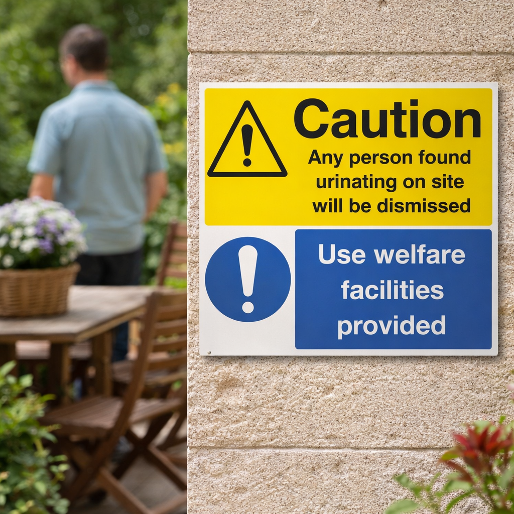 Caution Sign – 600mm x 450mm – Rigid Plastic – Indoor/Outdoor Use