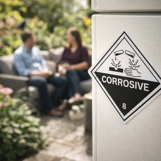 Hazard Warning Diamond – Corrosive 8 – 1mm Rigid Plastic – Indoor/Outdoor
