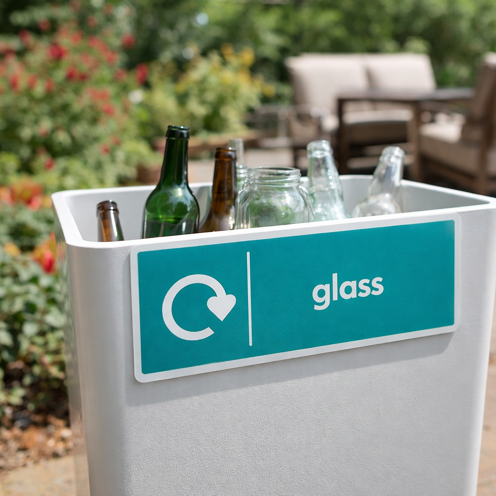 Recycling Sign – Glass – 1mm Rigid Plastic – Indoor/Outdoor Use