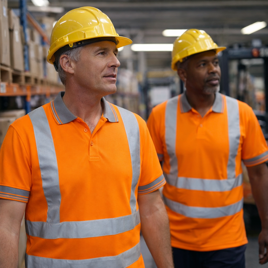 High Visibility Polo Shirts – Orange – 100% Polyester – Rail & Industrial Use