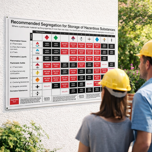 Hazardous Substances Storage Poster – 900mm x 600mm – Rigid Plastic – Indoor/Outdoor Use