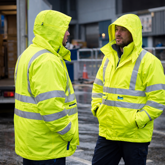 High Visibility 7-in-1 Storm Coat & Body Warmer - Yellow – Waterproof & Breathable – Industrial Use