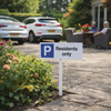 Residents Parking Only Sign with Post – 450mm x 150mm – Durable Aluminium – Outdoor Use