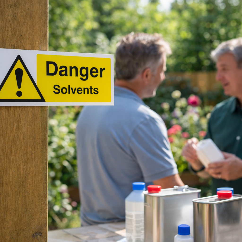 Danger Solvents Safety Sign – 1mm Rigid Plastic – Indoor/Outdoor Use