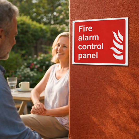 Fire Alarm Control Panel Sign – 200mm x 150mm – Rigid Plastic – Indoor/Outdoor