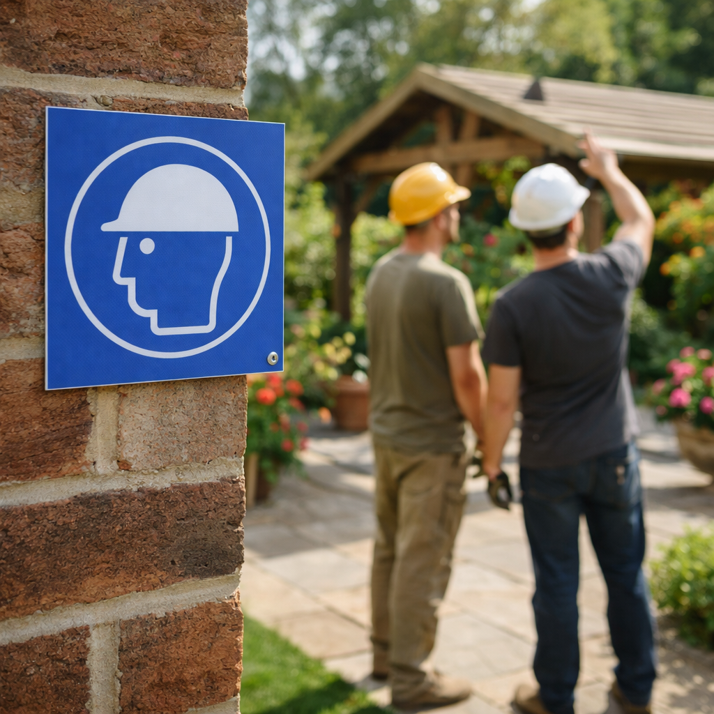 Safety Helmet Symbol Signs – 1mm Rigid Plastic – Indoor/Outdoor Use