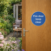 Fire Door Keep Clear Sign – 1mm Rigid Plastic – Indoor/Outdoor Use