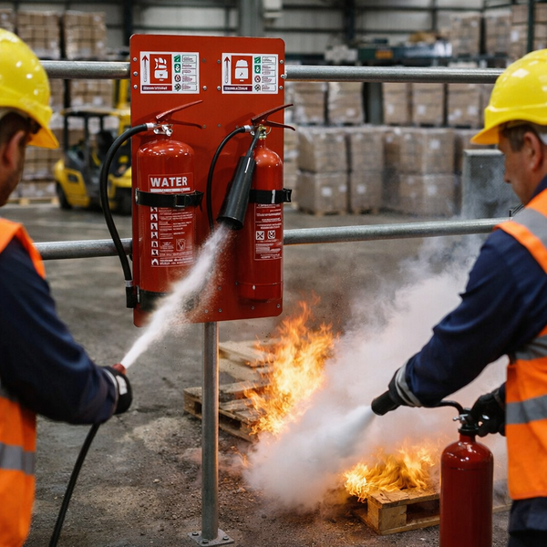 Double Scaffold Fire Extinguisher Board Bundles – Secure Mounting – Industrial Use