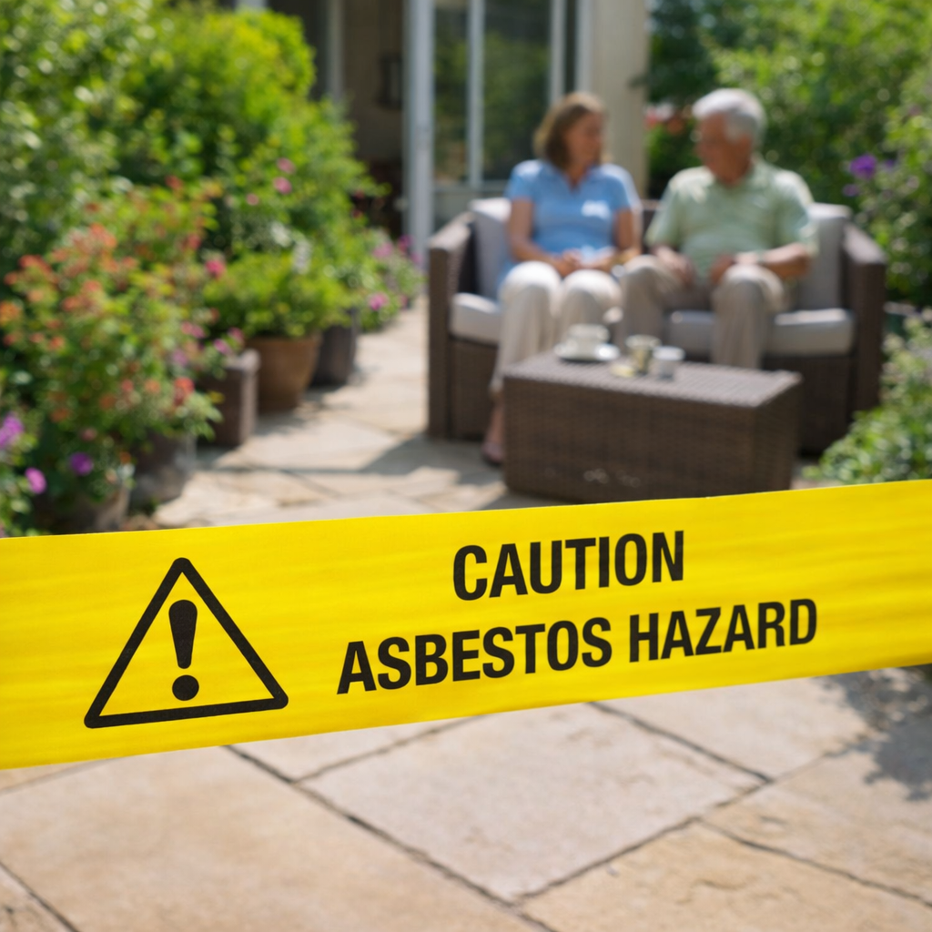 Caution Asbestos Hazard Barrier Tape – 75mm x 250m – Non-Adhesive Polythene – Indoor/Outdoor Use