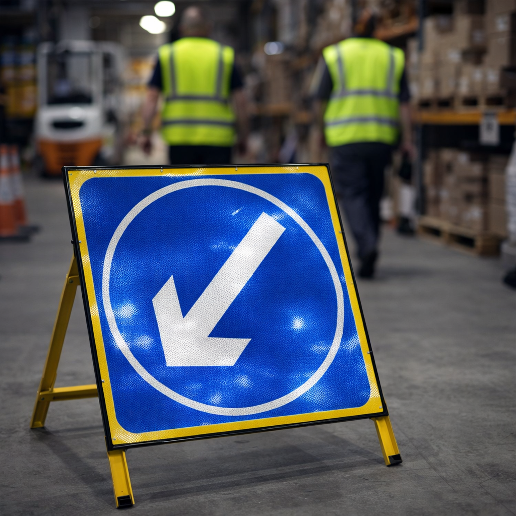 Reflective Temporary Road Traffic Signs – 750mm x 750mm – Class RA1 Reflective – Road Safety