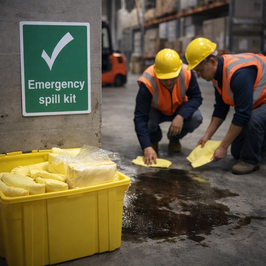 Emergency Spill Kit Safety Signs – Industrial Use