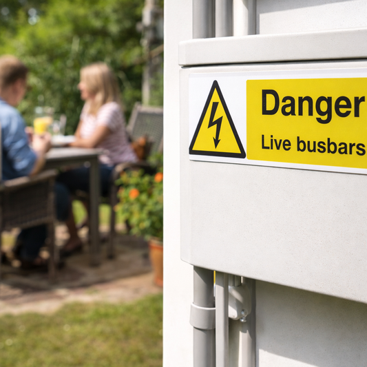 Danger Live Busbars Safety Sign – 1mm Rigid Plastic – Indoor/Outdoor Use