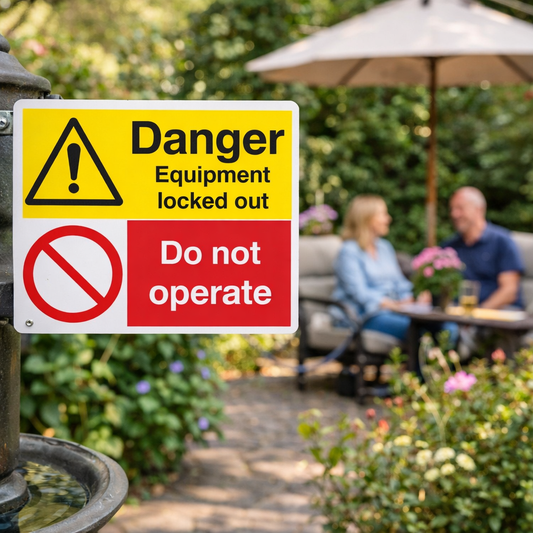 Danger Equipment Locked Out Sign – 1mm Rigid Plastic – Indoor/Outdoor Use