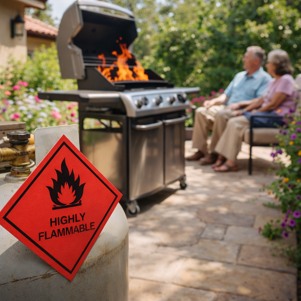 Highly Flammable Hazard Warning Diamond – 1mm Rigid Plastic – Indoor/Outdoor Use