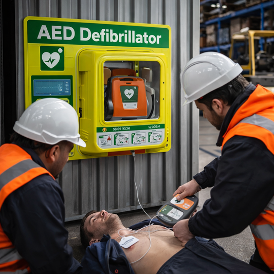 AED Defibrillator Station – 900mm x 920mm – Rigid Correx Plastic – Industrial Use